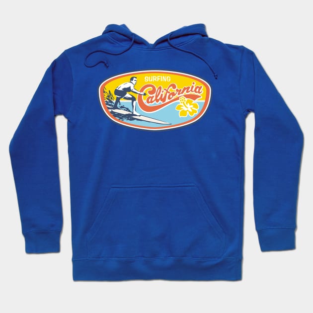 Surfing California Waves riders Hoodie by Wintrly